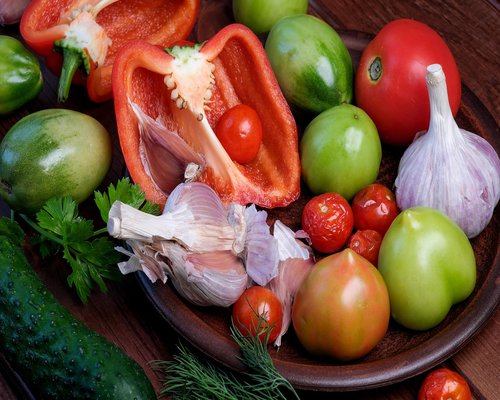 Fresh fruits and vegetables on a table
